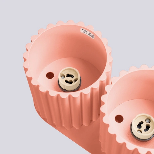 Plafon sufitowy nowoczesny AURA 2 różowy okrągły do salonu i kuchni aluminium