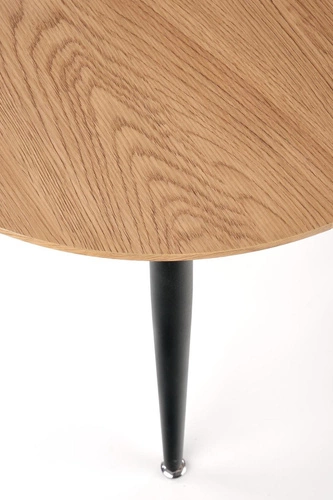 Zestaw 2 okrągłych stolików kawowych Hawardia dąb i czarny loftowy do salonu 2w1 Intesi