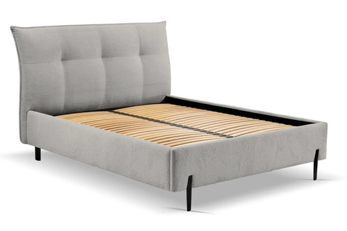 Łóżko tapicerowane Biscuit 180x200 szare z pojemnikiem skandynawskie do sypialni