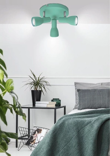 Plafon sufitowy Picardo miętowy nowoczesny metalowy regulowany do salonu i sypialni