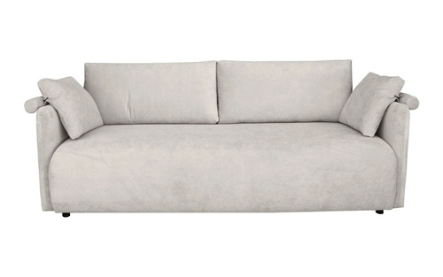 Sofa rozkładana z funkcją spania Mondel sztruksowa szara jasna 3 osobowa z pojemnikiem do salonu