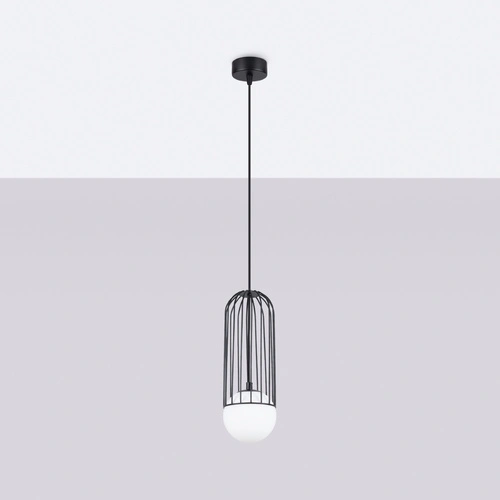 Nowoczesna lampa wisząca BRINA 1 czarna do salonu i jadalni metalowa 115 cm