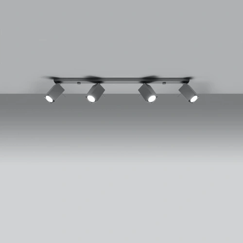 Plafon sufitowy MERIDA szary 4xGU10 nowoczesny metalowy do salonu i kuchni Sollux