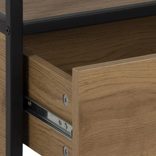 Szafka RTV Seaford z szufladami dąb/czar