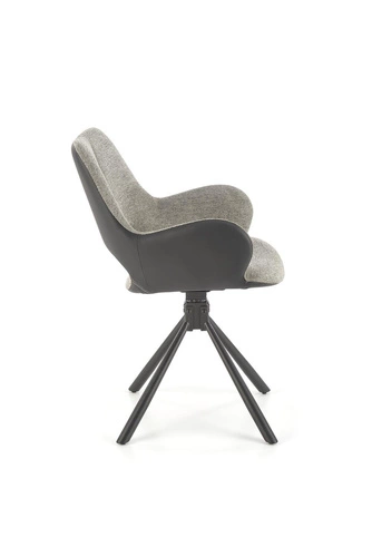 Krzesło obrotowe Odette szare tapicerowane do biura i gabinetu nowoczesne z podłokietnikami Intesi