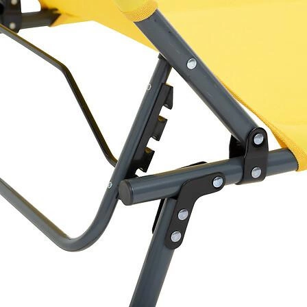 Leżak plażowy Asco żółty Hesperide rozkładany na balkon i taras, metalowy z poduszką