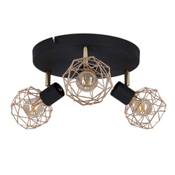 Lampa sufitowa Acrobat plafon 3x40W E14 czarny klosz miedziany