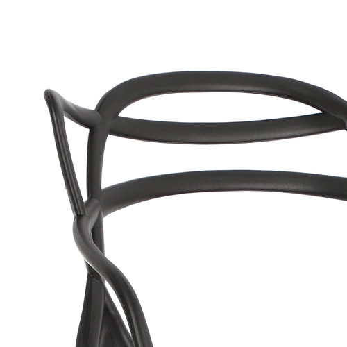 Hoker Lexi czarny nowoczesny z oparciem z tworzywa sztaplowany do kuchni i wyspy 75 cm D2.DESIGN