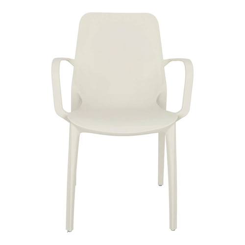 Krzesło ogrodowe Ginevra SCAB Design białe z podłokietnikami, sztaplowane, nowoczesne tworzywo