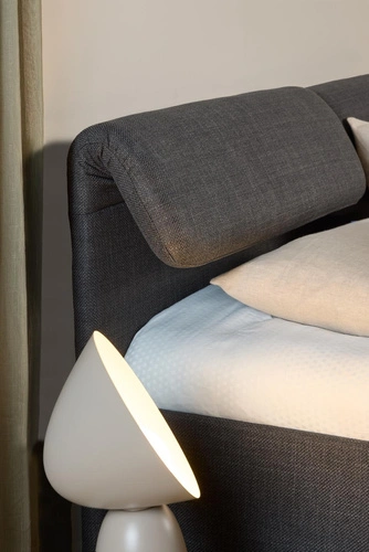 Łóżko tapicerowane Calvi 140x190 do sypialni szare z szufladami