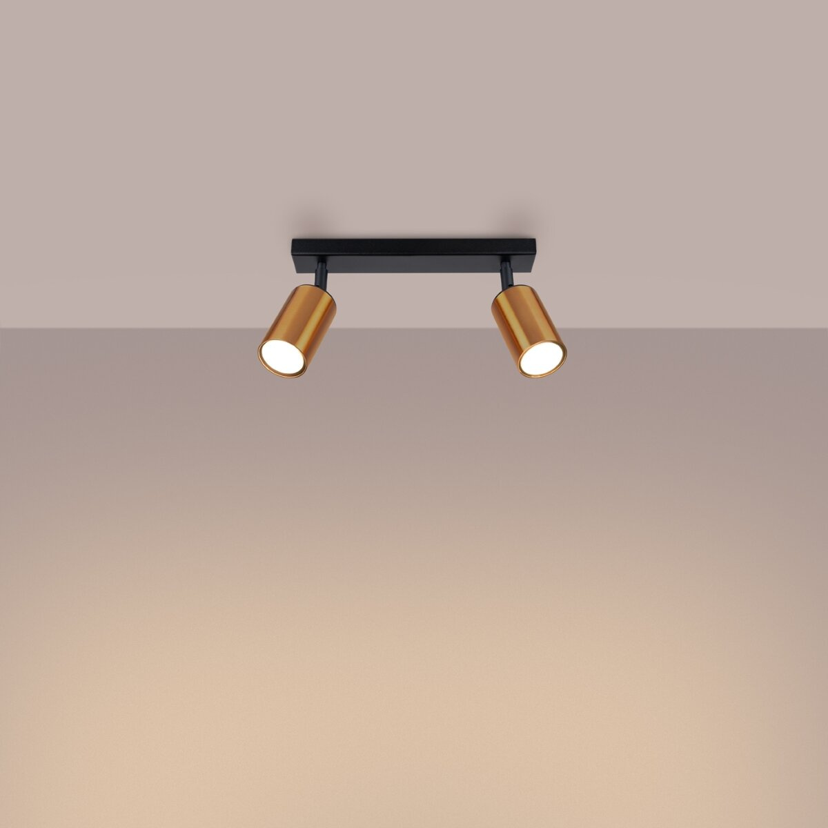 Plafon sufitowy WINX 2 czarny miedź nowoczesny metalowy do salonu i sypialni SOLLUX