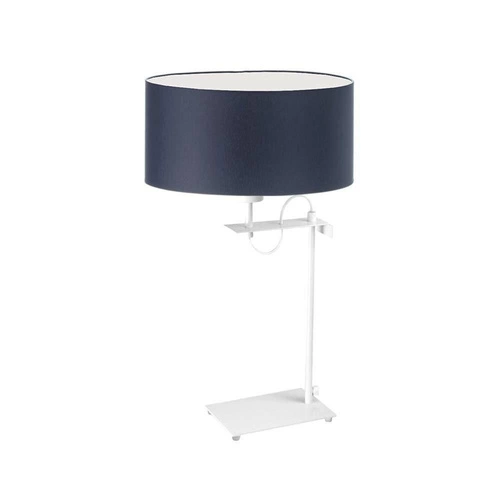Lampka ALASKA abażur granatowy stelaż biały