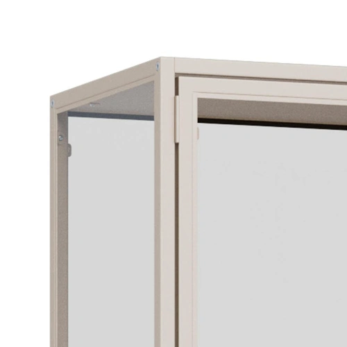 Witryna Seaford szara metalowa loftowa do salonu na alkohol 77 cm