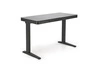Biurko nowoczesne z regulacją wysokości Alembe Intesi czarne szklane do pracy z portem USB