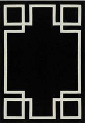 Dywan do salonu Hampton Black 200x300 nowoczesny glamour art deco czarny antypoślizgowy łatwoczyszczący Carpet Decor
