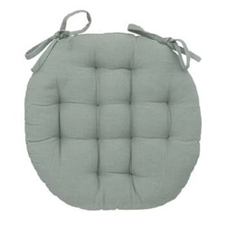 Poduszka na krzesło okrągła bawełniana Anjali 38 cm zielona do jadalni Atmosphera