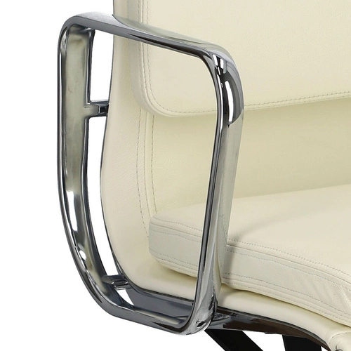 Fotel biurowy ergonomiczny CH2191 PREMIUM EA219 skóra naturalna biały obrotowy do biura
