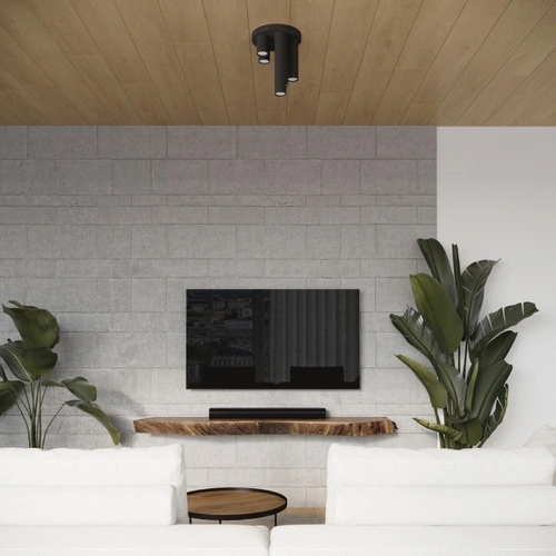 Plafon sufitowy nowoczesny LAGOS 3P czarny do salonu i sypialni SOLLUX LIGHTING