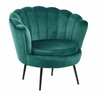 Fotel kubełkowy Korab VIC zielony welur glamour do salonu muszelka wygodny Intesi