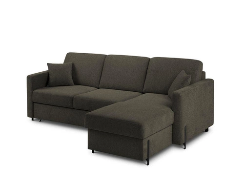 Narożnik z funkcją spania Gabriel Dark Grey Structured Fabric prawostronny