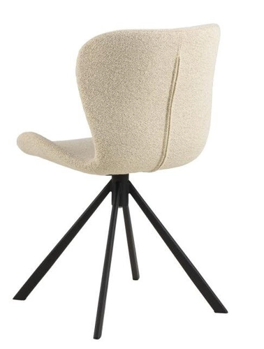 Krzesło obrotowe Batilda kremowe bouclé Actona do jadalni i biura nowoczesne tapicerowane