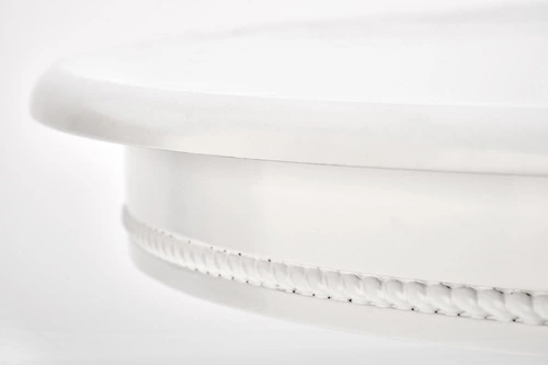 Stół okrągły rozkładany Bator biały połysk do jadalni 4-6 osób styl ludwikowski Intesi