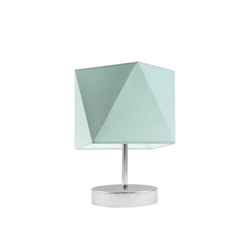 Lampka nocna do sypialni PASADENA nowoczesna miętowa z abażurem na chromowanym stelażu