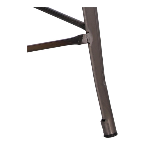 Hoker Paris Back 66 cm metalowy z oparciem industrialny srebrny do kuchni i wyspy inspirowany Tolix