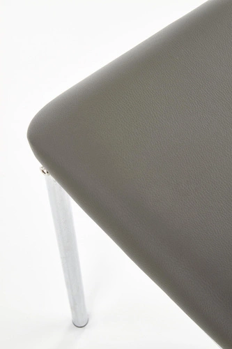 Krzesło tapicerowane Venez popielate ekoskóra do jadalni i salonu Intesi chrom