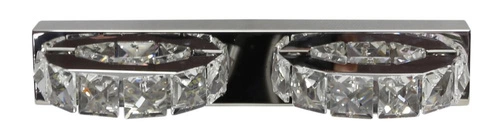 Kinkiet Shipi 2x3W LED kryształki stal nierdzewna