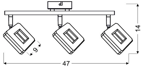 Lampa sufitowa LED Cynthia chrom nowoczesna regulowana do salonu i sypialni 3-punktowa