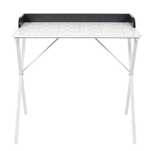 Biurko Brice nowoczesne białe z lastryko do pracy i nauki 80 cm Intesi