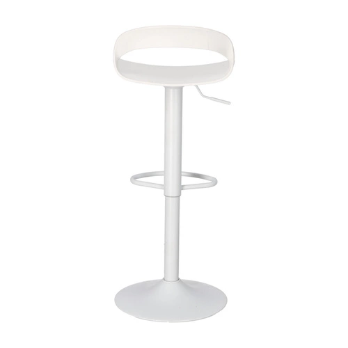 Hoker z oparciem regulowany Nest Simplet biały nowoczesny do kuchni wyspy lub baru
