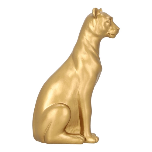 Dekoracja figura Pantera siedząca złota
