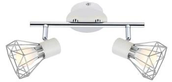 Lampa sufitowa Verve listwa 2x40W E14  biały abażur chrom