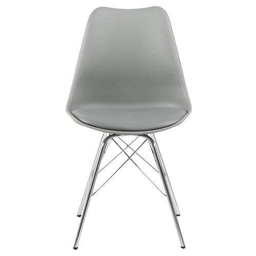 Krzesło do jadalni Eris Actona szare nowoczesne z tworzywa i ekoskóry łatwe w czyszczeniu