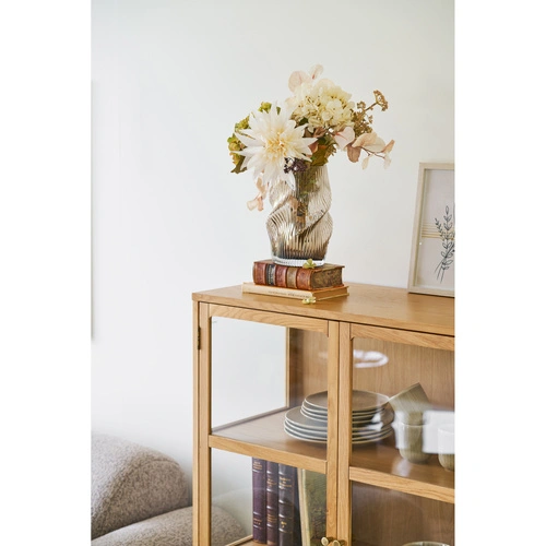 Wazon szklany Golb brązowy 25 cm nowoczesny dekoracyjny do salonu