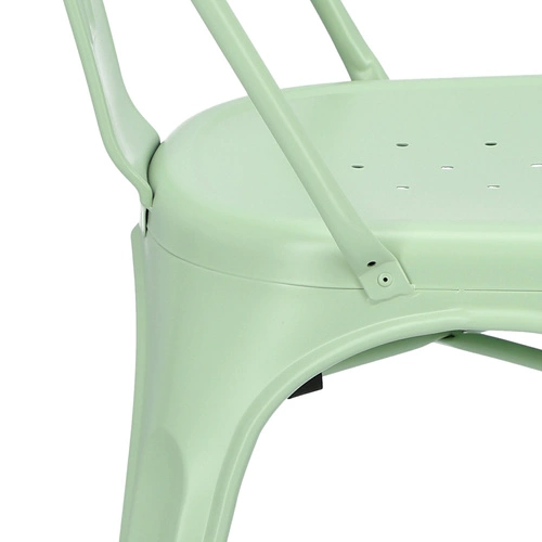 Krzesło metalowe Paris zielone inspirowane Tolix do jadalni i kuchni styl industrialny D2.DESIGN