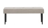 Ławka tapicerowana Alize pikowana do przedpokoju 140 cm nowoczesna piaskowa czarne nogi