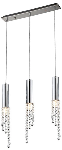 Nowoczesna lampa wisząca Duero 3-punktowa LED chrom do salonu i jadalni regulowana