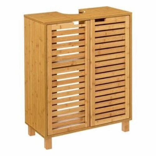 Szafka łazienkowa stojąca pod umywalkę Sicela z drewna bambusowego naturalna boho 60 cm 5five