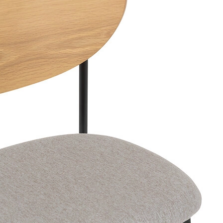 Krzesło tapicerowane Jaisa Atmosphera do jadalni i kuchni szare nowoczesne na czarnych nogach