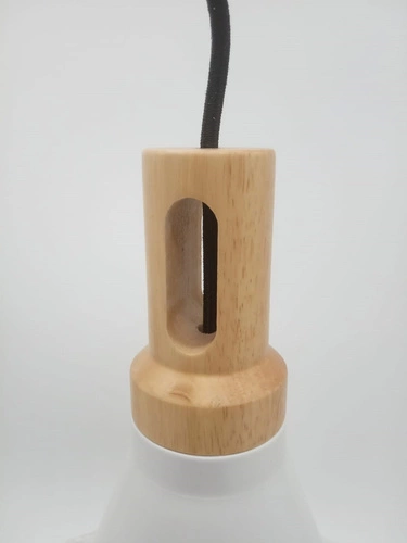 Lampa wisząca NORDIC WOODY biała drewniana 25 cm do jadalni i kuchni regulowana