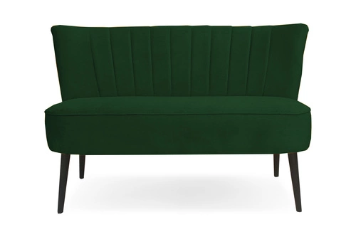 Sofa Sally zielona nierozkładana nowoczesna dwuosobowa do salonu Intesi tapicerowana