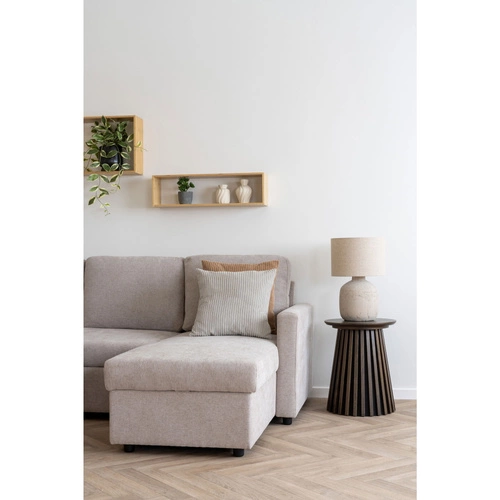 Narożnik z funkcją spania Belfast beżowy skandynawski do salonu z pojemnikiem Intesi