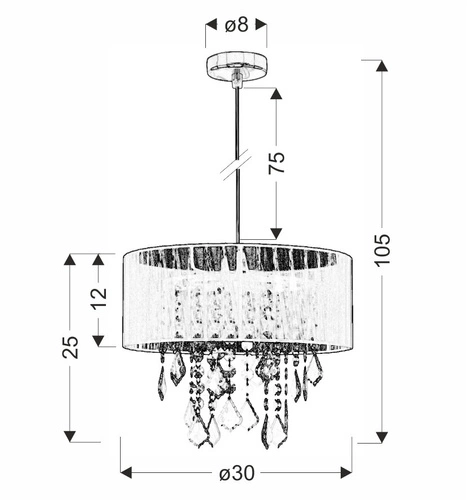 Lampa wisząca Leda 1x60W E27 abażur  czarny