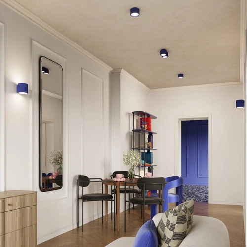 Plafon sufitowy nowoczesny AURA 2 niebieski GX53 do salonu i kuchni aluminium