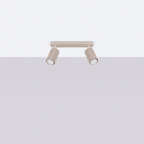 Plafon sufitowy KARBON 2 nowoczesny beżowy regulowany do salonu i kuchni aluminium