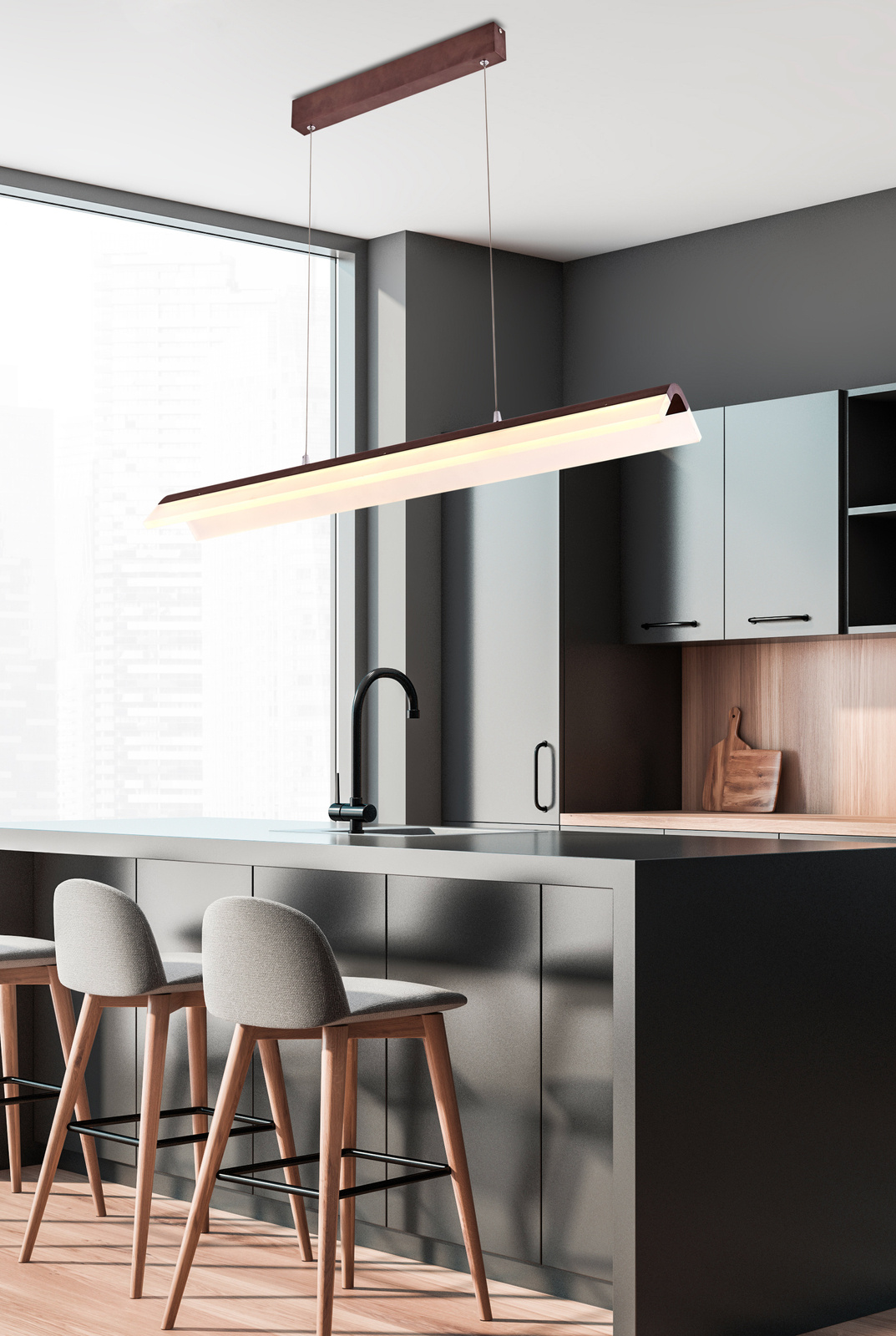 Lampa wisząca Curacoa 100x16 33W LED brązowy 4000K