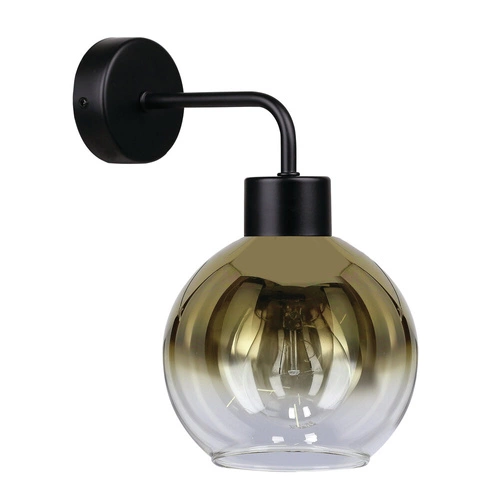 Kinkiet Lady lampa czarny 1x40W E27  klosz złoty